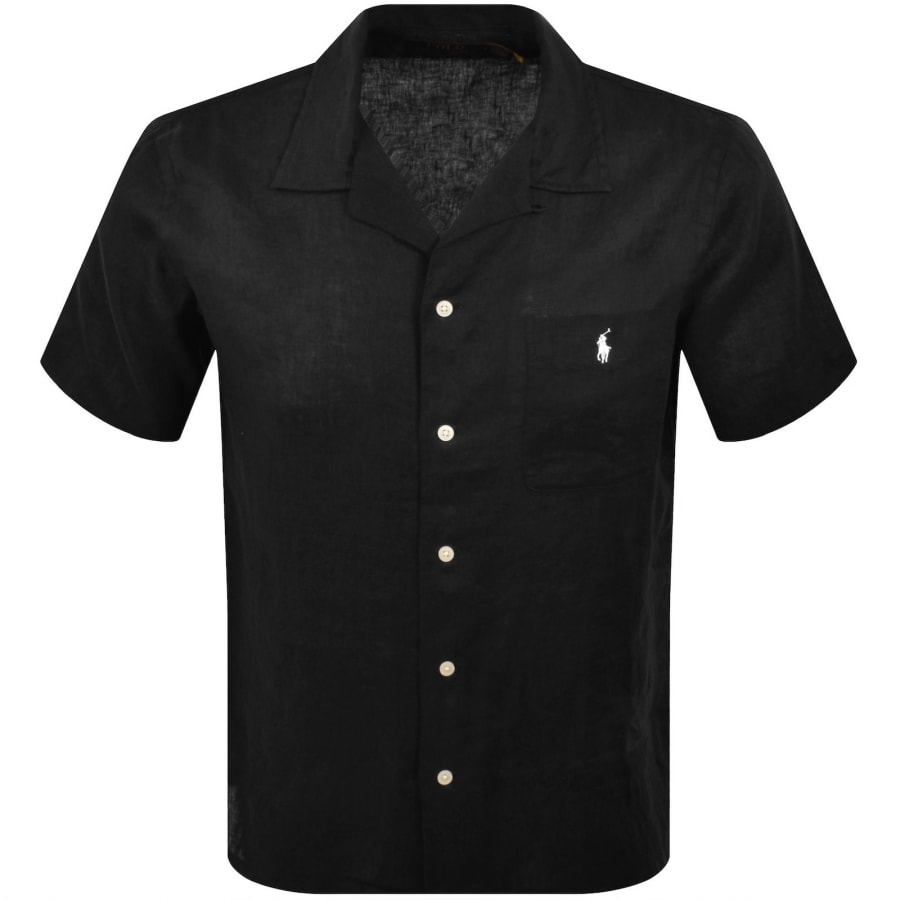 Ralph Lauren Linen Short Sleeve Shirt Black | Mainline Menswear us